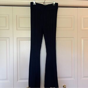 The Drop navy blue Flare cable Knit Pants